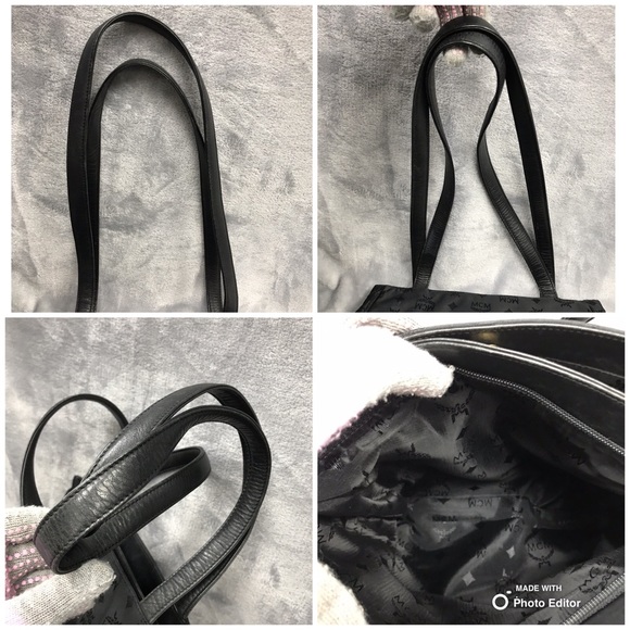 MCM VISETOS SMALL SHOPPER BAG BLACK SHOULDER - Picture 8 of 8